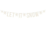 Baner świąteczny Let it snow biały 170cm 1szt. GRL52-008