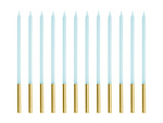 Świeczki na tort urodzinowe gładkie błękitne 14 cm 12 sztuk SCD-4-011J