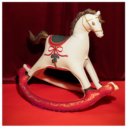 Stojący balon foliowy świąteczny koń na biegunach 118 x 104 cm 1 sztuka FB309