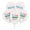 Balony urodzinowe białe policja police 30cm 5 sztuk GZ-POL5