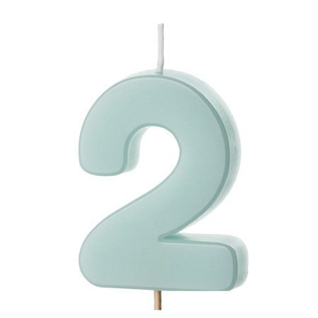 Świeczka cyferka 2 jasnoniebieska 5,5cm SCU10-2-001J