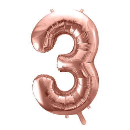 Balon foliowy 3 rose gold 86cm 1szt FB1M-3-019R