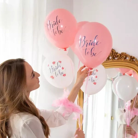 Balony na Wieczór Panieński Bride to Be różowe zestaw 6 sztuk 132234