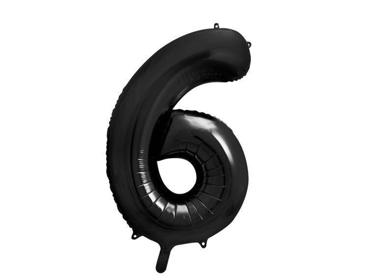 Balon foliowy 6 czarny 86cm 1szt FB1M-6-010