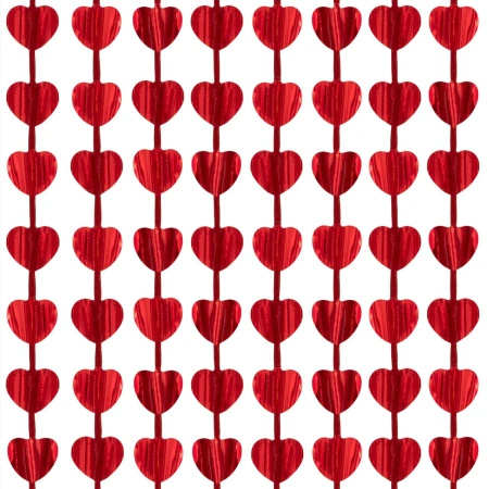 Kurtyna serca czerwone 100x200cm 1 sztuka 137543