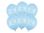 Balony Happy Birthday błękitne 6 sztuk SB14P-244-011-6