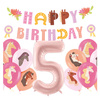 Balony na 5 urodziny Koniki girlanda napis Happy Birthday zes-konie15