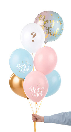 Balony kolorowe BOY OR GIRL Baby Shower 30cm 6 sztuk SB14P-308-000-6