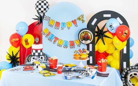 Baner urodzinowy Wyścigówki 220 cm 1 sztuka 168967