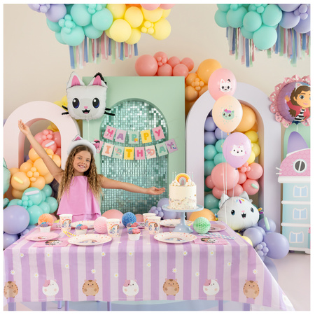 Baner urodzinowy napis Happy Birthday Koci Domek Gabi 180 cm 1 sztuka GRL129