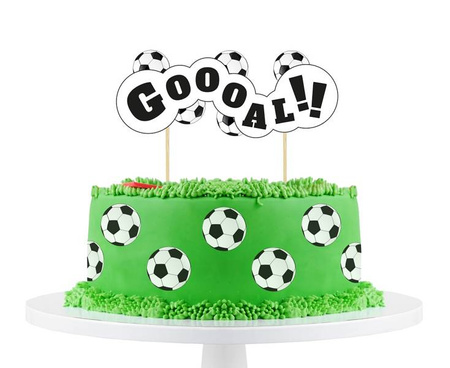 Topper na tort piłka nożna GOOOAL! 15x19cm 1 sztuka RV-DPNG