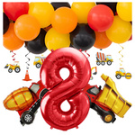 Zestaw na 8 urodziny balony budowa betoniarka wywrotka zes-BUD18