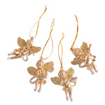 Zawieszki na choinkę Aniołki złoty 4 szt BN3559