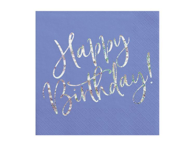 Serwetki na urodziny Happy Birthday granatowe 33 cm 20 szt. SP33-80-074