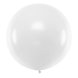 Balon 1m okrągły Pastel White biały OLBO-002