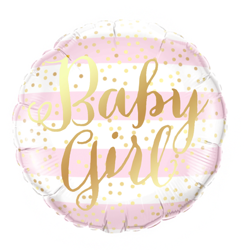Balon foliowy Baby Girl różowy 45cm 460209