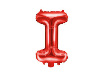 Balon foliowy I czerwony 35cm 1szt FB2M-I-007