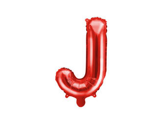 Balon foliowy J czerwony 35cm 1szt FB2M-J-007
