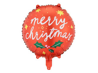 Balon foliowy Merry Christmas czerwony 45cm 1sztuka FB156