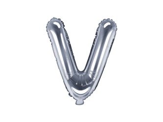 Balon foliowy V srebrny 35cm 1szt FB2M-V-018