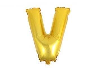 Balon foliowy V złoty 41cm 1szt BF41-V-ZLO