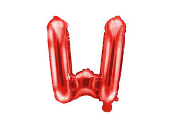 Balon foliowy W czerwony 35cm 1szt FB2M-W-007