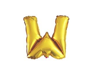 Balon foliowy W złoty 41cm 1szt BF18-W-ZLO