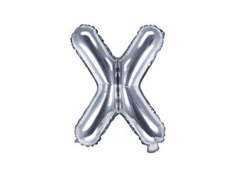 Balon foliowy X srebrny 35cm 1szt FB2M-X-018