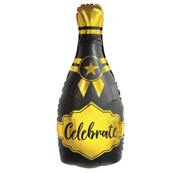 Balon foliowy butelka szampana czarna Celebrate 76 x 35cm 1szt  PF-BFCE