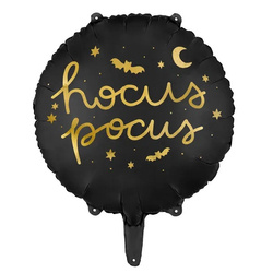 Balon foliowy na Halloween Hocus Pocus okrągły czarny 45cm 1 sztuka FB149