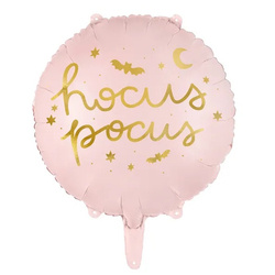 Balon foliowy na Halloween Hocus Pocus okrągły różowy 45cm 1 sztuka FB150