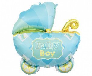 Balon foliowy wózek Baby Boy niebieski 60 x 60cm 1szt BF-HWZN