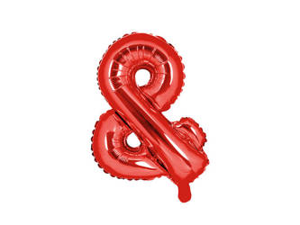 Balon foliowy znak & czerwony 35cm 1szt FB11M-007