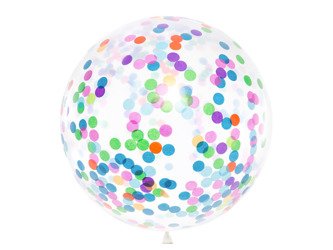Balon gigant z okrągłym kolorowym konfetti 100cm 1 sztuka BK36-1-000