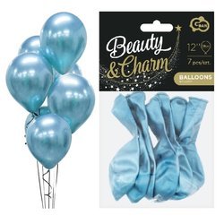 Balony Beauty&Charm platynowe niebieskie 30cm 7 sztuk CB-7LNI