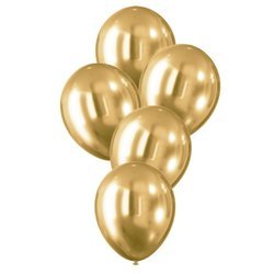 Balony Celebrate! efekt chromu złote 30cm 5 sztuk K2510ZLO