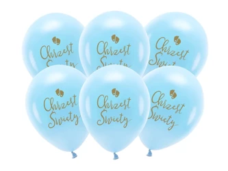 Balony ECO Chrzest Święty niebieskie 33cm 6 sztuk  ECO33P-204-011-6