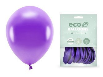 Balony Eco 26cm metalizowane fioletowe 10 sztuk ECO26M-014-10