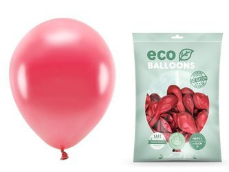 Balony Eco 26cm metalizowane jasnoczerwone 100 sztuk ECO26M-007j-100x
