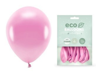 Balony Eco 26cm metalizowane różowe 10 sztuk ECO26M-081-10