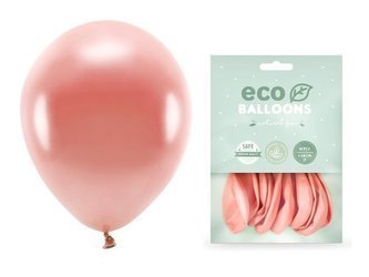 Balony Eco 26cm metalizowane różowe złoto 10 sztuk ECO26M-019R-10