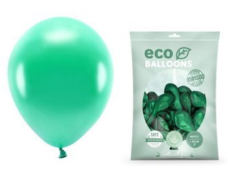 Balony Eco 26cm metalizowane zielone 100 sztuk ECO26M-012-100x
