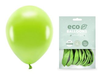 Balony Eco 26cm metalizowane zielone jabłuszko 10 sztuk ECO26M-102J-10