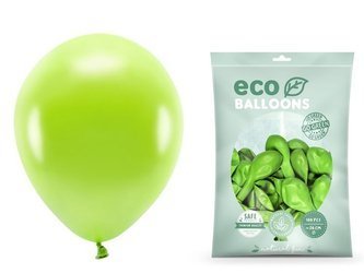 Balony Eco 26cm metalizowane zielone jabłuszko 100 sztuk ECO26M-102J-100x