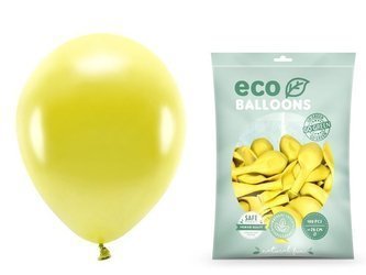 Balony Eco 26cm metalizowane żółte 100 sztuk ECO26M-084-100x