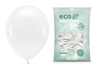 Balony Eco 26cm pastelowe białe 100 sztuk ECO26P-008-100x