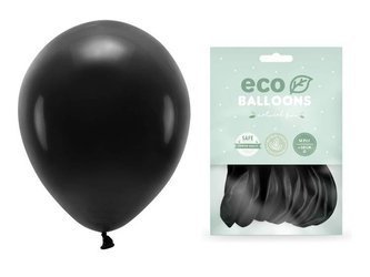Balony Eco 26cm pastelowe czarne 10 sztuk ECO26P-010-10