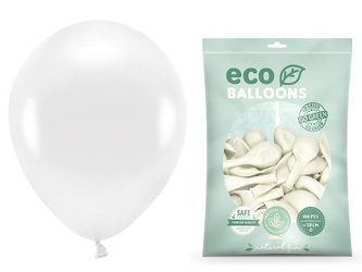 Balony Eco 30cm metalizowane białe 100 sztuk ECO30M-008-100x