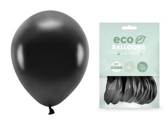 Balony Eco 30cm metalizowane czarne 10 sztuk ECO30M-010-10