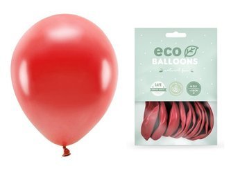 Balony Eco 30cm metalizowane czerwone 10 sztuk ECO30M-007-10